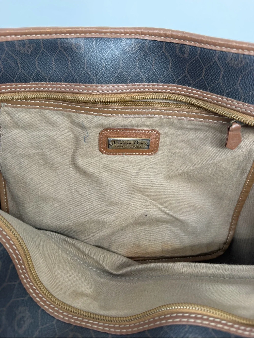 Christian Dior Vintage Honeycomb Monogram Tote Bag